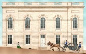 Armagh Robinson Library, Armagh, Irlanda del Norte: exterior en 1852, 2001 (tinta y acuarela) de Stephen Conlin