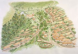 Aldea medieval de Wharram Percy, North Yorkshire, siglo XIII de Stephen Conlin