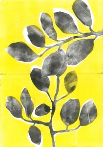 Jardín de verano IV, 2015 (monocopia sobre papel) de Stephen Dow