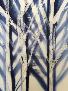 Árbol II, 2016 (cera sobre tela) de Stephen Dow