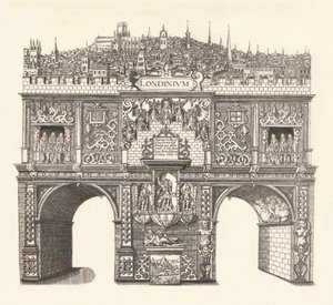 Arco triunfal erigido en honor de la entrada y paso del Rey James por Londres, 1604 de Stephen Harrison