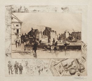 Una tormenta en Fécamp Normandía, 1886 de Stephen Parrish