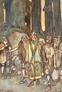 Y esa noche hubo festín y alegría en la cabaña solitaria, c1910 de Stephen Reid