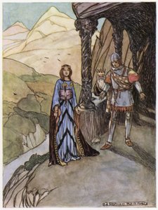 Ilustración de Siegfried el matadragones (litografía en color) de Stephen Reid