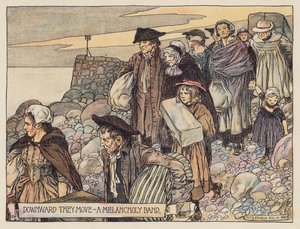 Ilustración para The Deserted Village de Oliver Goldsmith (litografía en color)