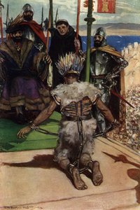 Moctezuma II hecho prisionero por hernan Cortes en 1519