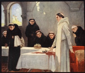 San Benito y los monjes, ilustración de 