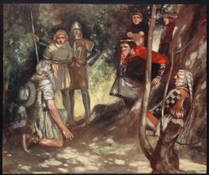 San Luis de Francia en el bosque de Vincennes, ilustración de 