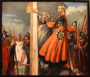 San Oswald, ilustración de "The Mighty Army" de Winifred M. Letts, pub. 1912 (litografía en color) de Stephen Reid