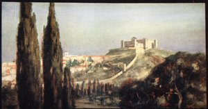 Spoletto, lugar de nacimiento de San Benito, ilustración de 