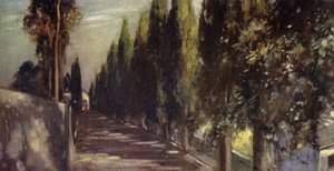 La Avenida del Encuentro, San Miniato (litografía en color) de Stephen Reid