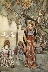 Hicieron un campamento y los cisnes les cantaron, ilustración de 