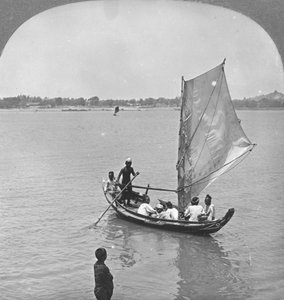 Un velero en el río Irawaddy, Birmania, 1908