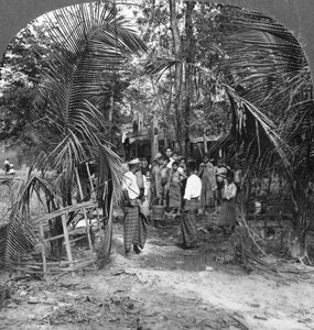 Escolares de la Misión Bautista Americana, Rangún, Birmania, 1908 de Stereo Travel Co