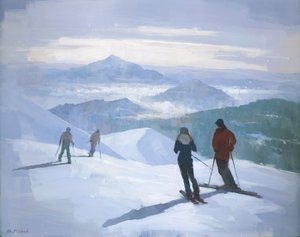Esquiadores en picos nevados de Steve Mitchell