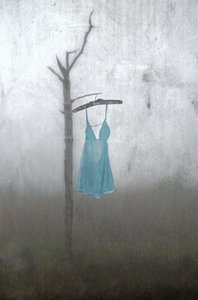 Vestido azul brumoso de Steven Gibson