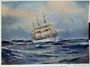 La vela de la Gran Duquesa Elisabeth. Acuarela de Willy Stower (1864-1931). 1909. París, Artes Decorativas