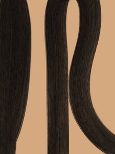 Cabello liso de color castaño oscuro