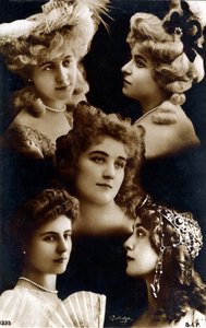 Eterno femenino, mosaico de retratos de mujeres jóvenes, c.1900