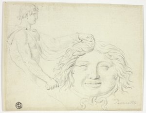 Perseo y la cabeza de la Gorgona de Style of Jacques Louis David