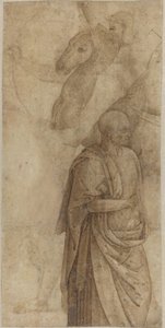 Jinete y Hombre de Pie con Toga, después del Antiguo [verso] de Style of Pietro Perugino