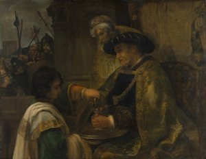 Pilato lavándose las manos de Style of Rembrandt
