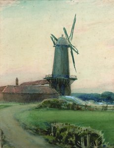 Estudio de un molino de viento (acuarela sobre papel) de Sunderland Rollison