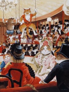 Ilustración de ¡Gatos en abundancia! Compendio de gatos cultos (pub. 2015) de Susan Herbert