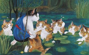 Ilustración de ¡Gatos en abundancia! Compendio de gatos cultos (pub. 2015) de Susan Herbert