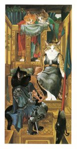Ilustración de Gatos prerrafaelitas (pub. 1999)