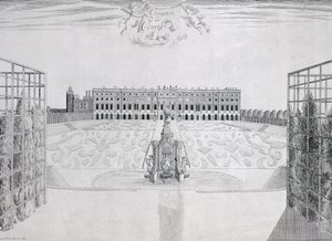 Frente sur de Hampton Court, c.1830 de Sutton Nicholls