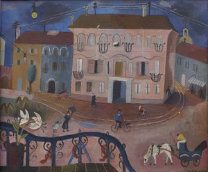 Escena callejera (óleo sobre lienzo) de Suzanne Cooper