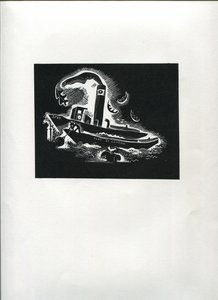 Barco del Támesis (impresión en bloque de líneas) de Suzanne Cooper