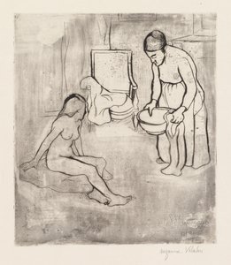 Abuela con Louise, desnuda sentada en el suelo de Suzanne Valadon
