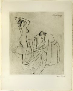 Mujer con grandes senos y anciana