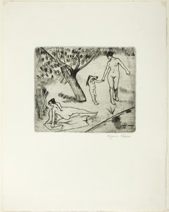 Mujer y niño al borde del agua de Suzanne Valadon