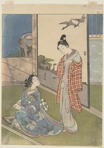 Una muchacha escribiendo una carta de Suzuki Harunobu