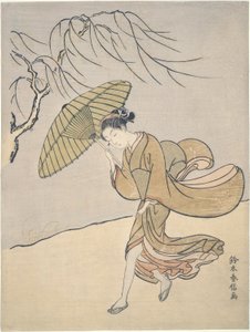 Un día ventoso en verano de Suzuki Harunobu