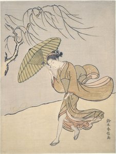 Un día ventoso de verano de Suzuki Harunobu