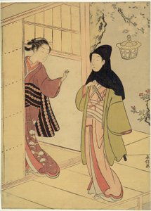 Una visita vespertina (Una parodia de Junidan Soshi) de Suzuki Harunobu