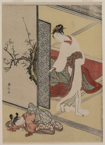 Cortesana y Asistente Durmiente de Suzuki Harunobu