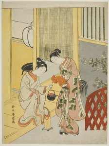 Retrasando el anuncio del amanecer de Suzuki Harunobu