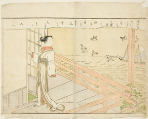 Ilustración de doble página del Vol. 2 de "Libro de imágenes de brocados de primavera" de Suzuki Harunobu