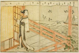 Ilustración de doble página del Vol. 2 de "Libro de imágenes de brocados de primavera (Ehon haru no nishiki)" de Suzuki Harunobu