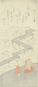 Puente de Ocho Plataformas (Yatsuhashi), del "Cuento de Ise (Ise Monogatari)" de Suzuki Harunobu
