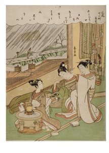 Las 7 Komachis de moda - Komachi Amagoi de Suzuki Harunobu