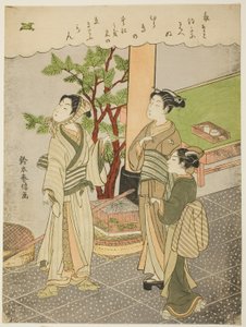 Liberando un pájaro capturado de Suzuki Harunobu