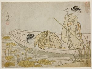 Recogiendo flores de loto de Suzuki Harunobu