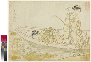 Recogiendo flores de loto, 1765 de Suzuki Harunobu