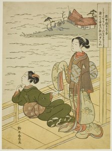 Gonchunagon Sadaie (Fujiwara no Teika), de una serie sin título de parodias de los Tres Poemas de la Tarde de Suzuki Harunobu